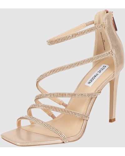 Steve Madden Sandalen Met Strass-steentjes - Naturel