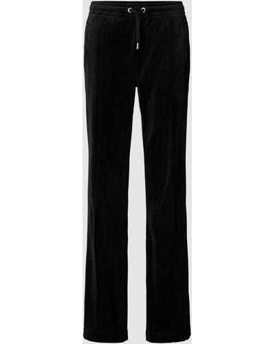 Juicy Couture Straight Fit Sweatpants Met Labeldetail - Zwart
