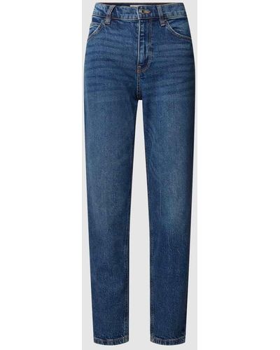 Mango High Waist Jeans im 5-Pocket-Design Modell 'NEWMOM' - Blau