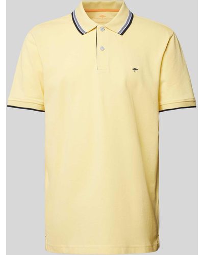 Fynch-Hatton Regular Fit Poloshirt Met Contraststrepen - Geel