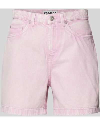 ONLY High Waist Jeansshorts Modell 'PHINE' - Pink