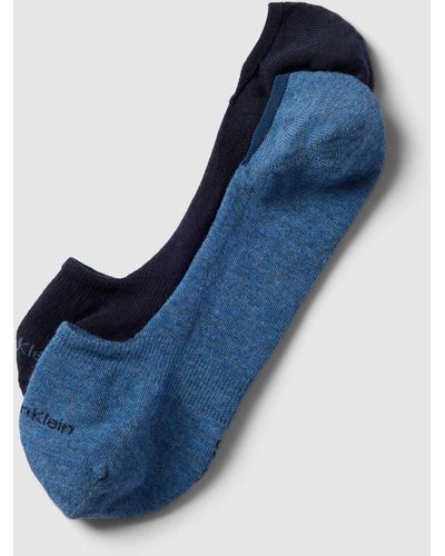 Calvin Klein Füßlinge mit Label-Detail im 2er-Pack - Blau