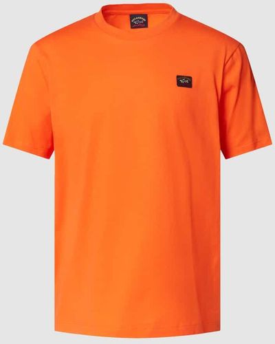 Paul & Shark T-Shirt mit Label-Stitching - Orange