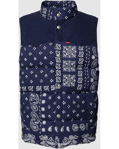 Levi's Outdoor-bodywarmer Met Motiefprints - Blauw