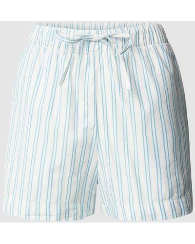 Knowledge Cotton Shorts mit Streifenmuster - Blau