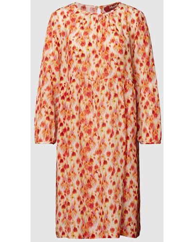 Max Mara Studio Knielanges Kleid mit Allover-Muster - Orange