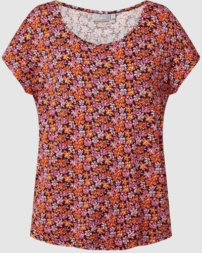 Fransa Blusenshirt mit floralem Muster Modell 'Fedot' - Rot