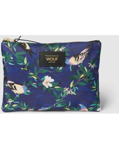 Wouf Pouch Met All-over Motief - Blauw