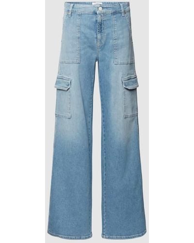 Cambio Wide Fit Jeans mit Knopf- und Reißverschluss Modell 'ANDY' - Blau