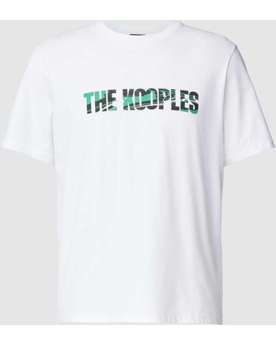 The Kooples T-Shirt mit Rundhalsausschnitt und Label-Print - Weiß