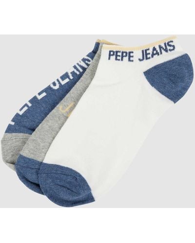 Pepe Jeans Sneakersokken Met Stretch In Een Set Van 3 Paar - Blauw
