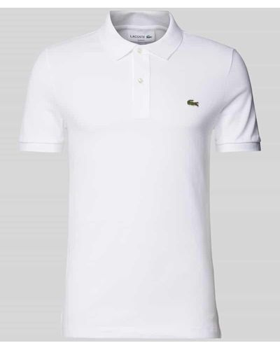Lacoste Slim Fit Poloshirt mit Label-Badge Modell 'CORE' - Weiß