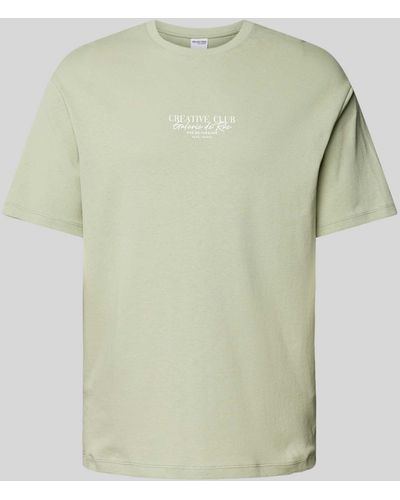 SELECTED Oversized T-Shirt mit Label-Print - Grün