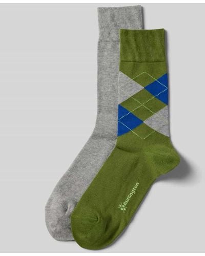 Burlington Socken mit elastischem Rippenbündchen im 2er-Pack Modell - Grün