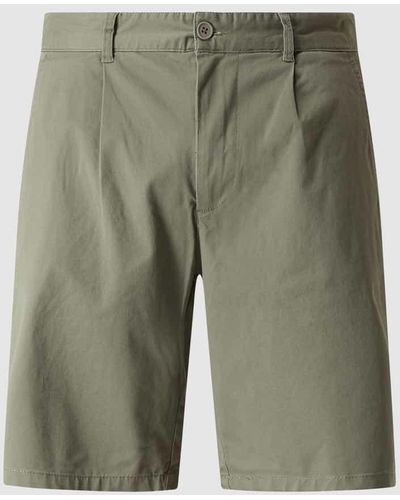 NOWADAYS Chino-Shorts mit Bundfalten - Grün