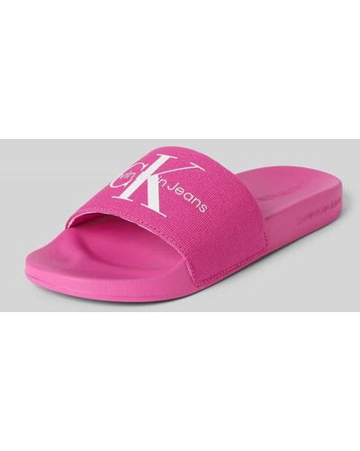 Calvin Klein Sandalette mit Logo-Print - Pink