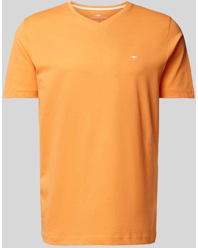 Fynch-Hatton T-Shirt mit V-Ausschnitt - Orange