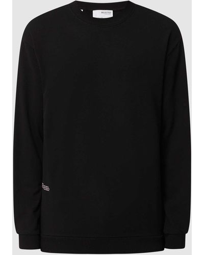 SELECTED Relaxed Fit Sweatshirt Met Prints, Model 'aaren' - Zwart