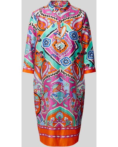 Milano Italy Knielanges Kleid mit Allover-Print - Rot