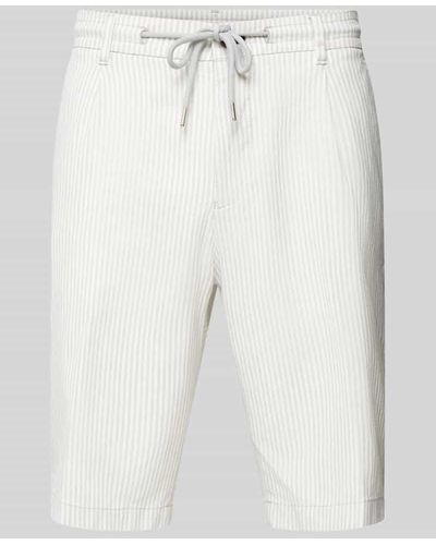 JOOP! Jeans Regular Fit Bermudas mit Bindegürtel Modell 'RUBY' - Weiß