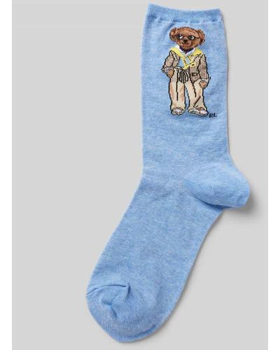 Polo Ralph Lauren Socken mit Motiv-Stitching Modell 'Spring Bear' - Blau