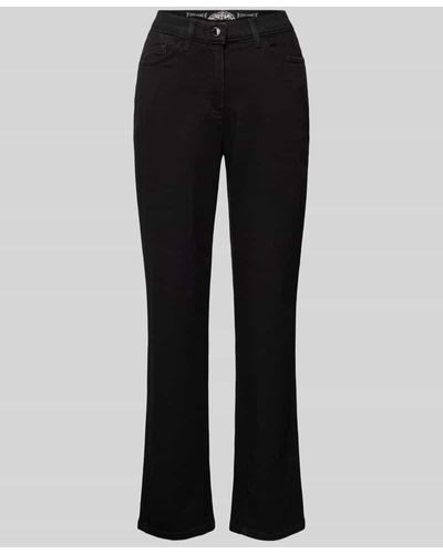 RAPHAELA by BRAX Straight Leg Jeans im 5-Pocket-Design Modell 'PATTI STRAIGHT' - Schwarz