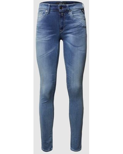 Replay Skinny Fit Jeans mit Stretch-Anteil Modell 'New Luz' - 'Hyperflex Bio' - Blau