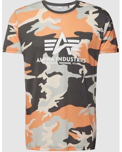 Alpha Industries T-shirt Met Camouflagemotief - Grijs