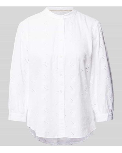 Brax Bluse mit Lochstickerei Modell 'Velia' - Weiß