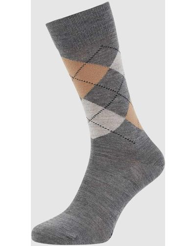 Burlington Socken aus Schurwollmischung Modell 'Edinburgh' - Grau