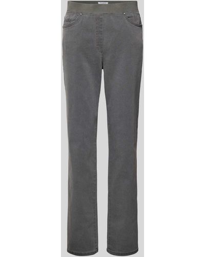 RAPHAELA by BRAX Slim Fit 5-Pocket-Jeans mit elastischem Bund - 'Super Dynamic' - Grau