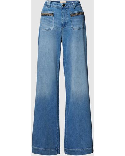 Mos Mosh Flared Jeans Met Opgestikte Zakken - Blauw