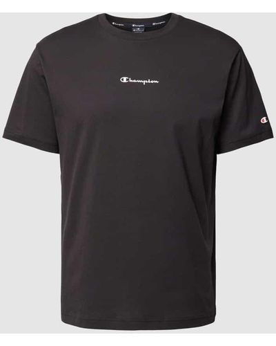 Champion T-Shirt mit Label-Print - Schwarz