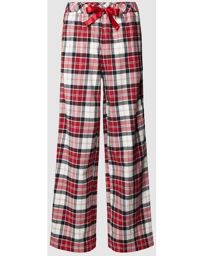 Esprit Pyjama-Hose mit Tartan-Karo - Rot