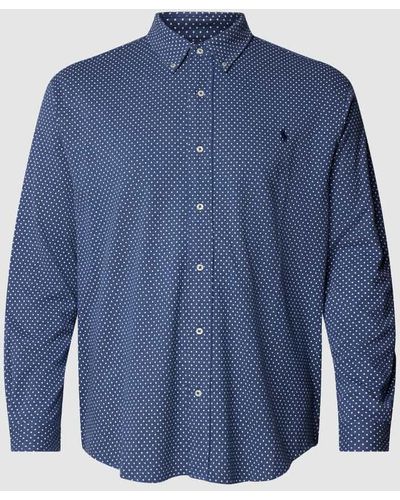 Ralph Lauren PLUS SIZE Freizeithemd mit Logo-Stitching - Blau