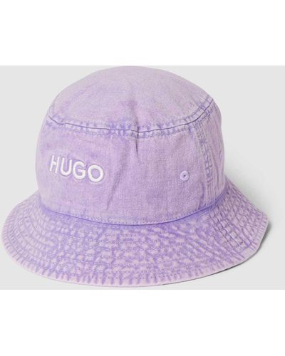 HUGO Bucket Hat mit Label-Patch Modell 'Carol' - Lila