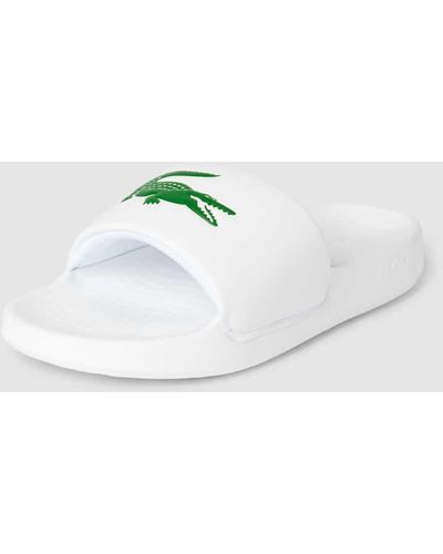 Lacoste Sandalette mit Label-Print Modell 'SERVE SLIDE 1.0' - Weiß
