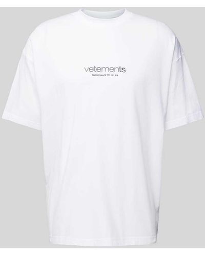 Vetements Oversized T-Shirt mit Label-Print - Weiß