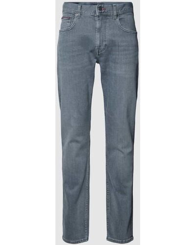 Tommy Hilfiger Tapered Fit Jeans im 5-Pocket-Design Modell 'HOUSTON' - Blau