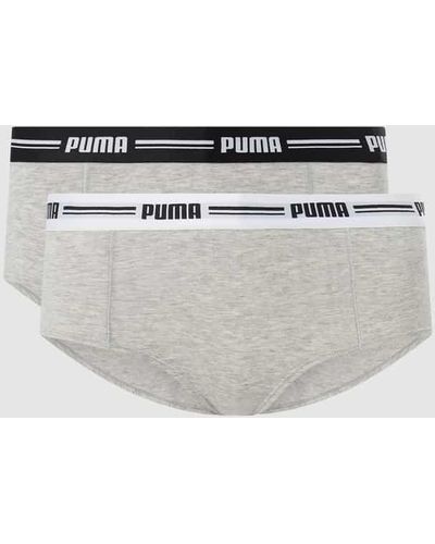 PUMA Panty mit Stretch-Anteil im 2er-Pack - Grau