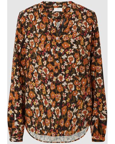 Fynch-Hatton Blusenshirt mit floralem Muster - Braun