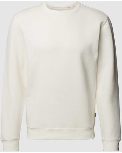 Blend Sweatshirt mit Label-Print - Weiß