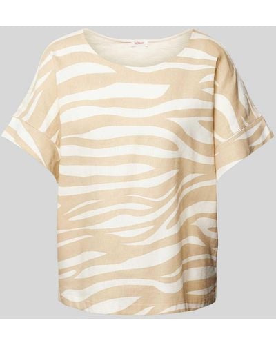 S.oliver T-Shirt mit Rundhalsausschnitt - Natur