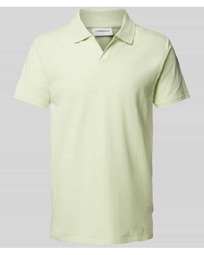 Lindbergh Slim Fit Poloshirt mit Umlegekragen - Grün