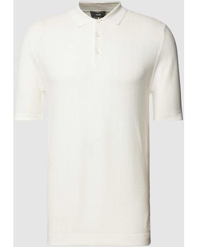 Cinque Slim Fit Poloshirt Met Structuurmotief - Wit