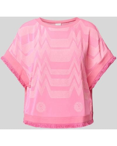 Sportalm T-Shirt mit Strukturmuster - Pink