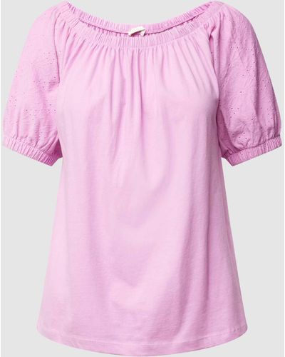 Edc By Esprit T-Shirt mit Strukturmuster - Pink