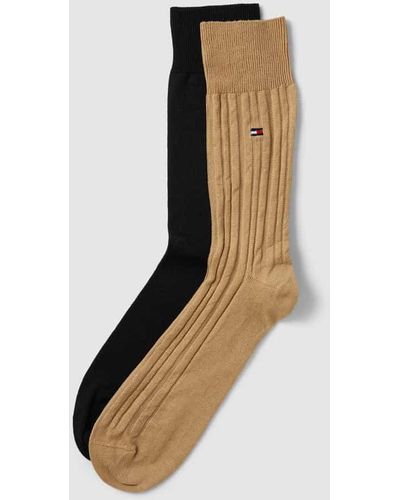Tommy Hilfiger Socken mit Logo-Stitching im 2er-Pack - Braun