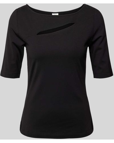 S.oliver T-shirt Met Cut-out - Zwart