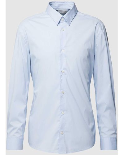 DRYKORN Business-Hemd mit Kentkragen und unifarbenem Design - Blau